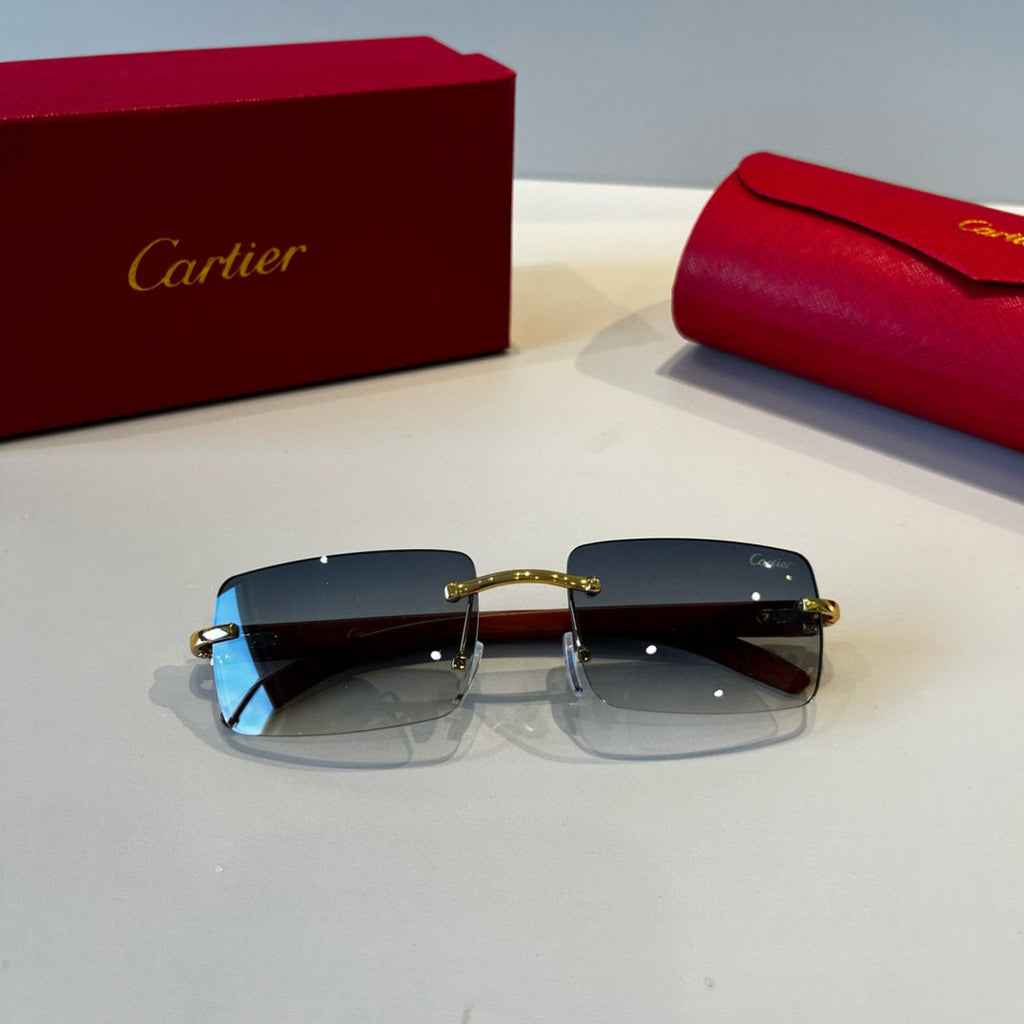 Cartier Lightweight Metal Rimless Red Lens Sunglasses for Men & Women - 432358 - detail image 8