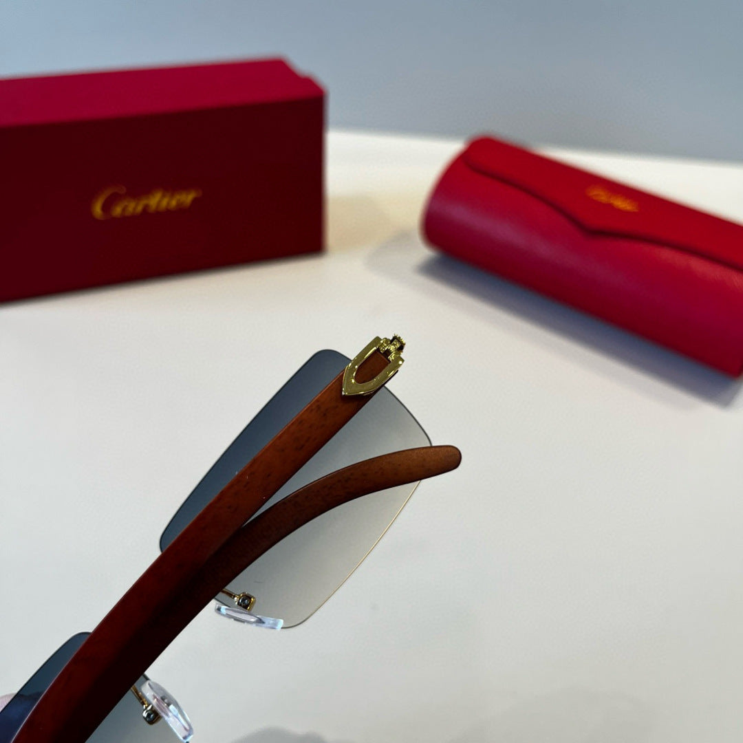 Cartier Lightweight Metal Rimless Red Lens Sunglasses for Men & Women - 432358 - detail image 5