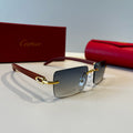 Cartier Lightweight Metal Rimless Red Lens Sunglasses for Men & Women - 487288