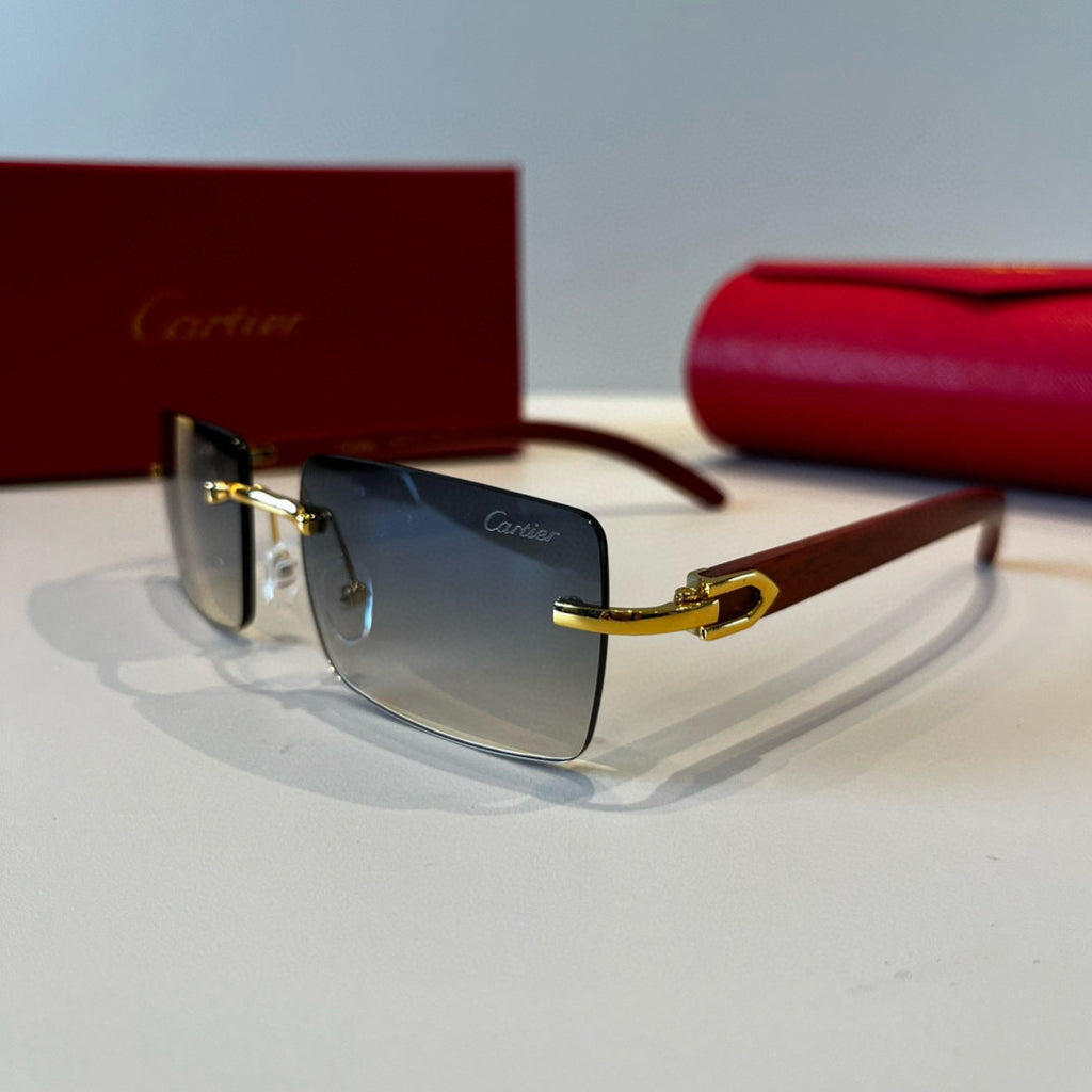 Cartier Lightweight Metal Rimless Red Lens Sunglasses for Men & Women - 487288 - detail image 3
