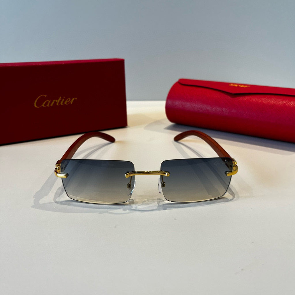 Cartier Lightweight Metal Rimless Red Lens Sunglasses for Men & Women - 487288 - detail image 2