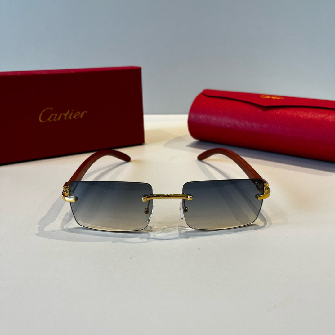 Cartier Lightweight Metal Rimless Red Lens Sunglasses for Men & Women - 432358 - detail image 2