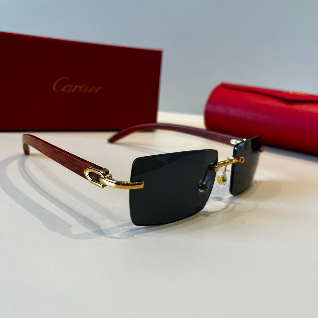 Cartier Lightweight Metal Rimless Silver Lens Sunglasses for Men & Wo - 487289