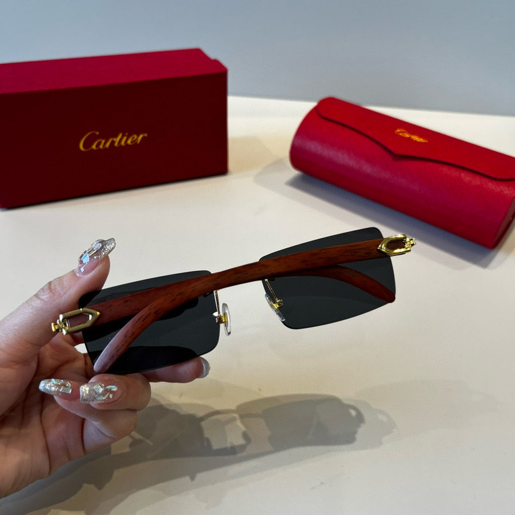 Cartier Lightweight Metal Rimless Silver Lens Sunglasses for Men & Wo - 415868 - detail image 6