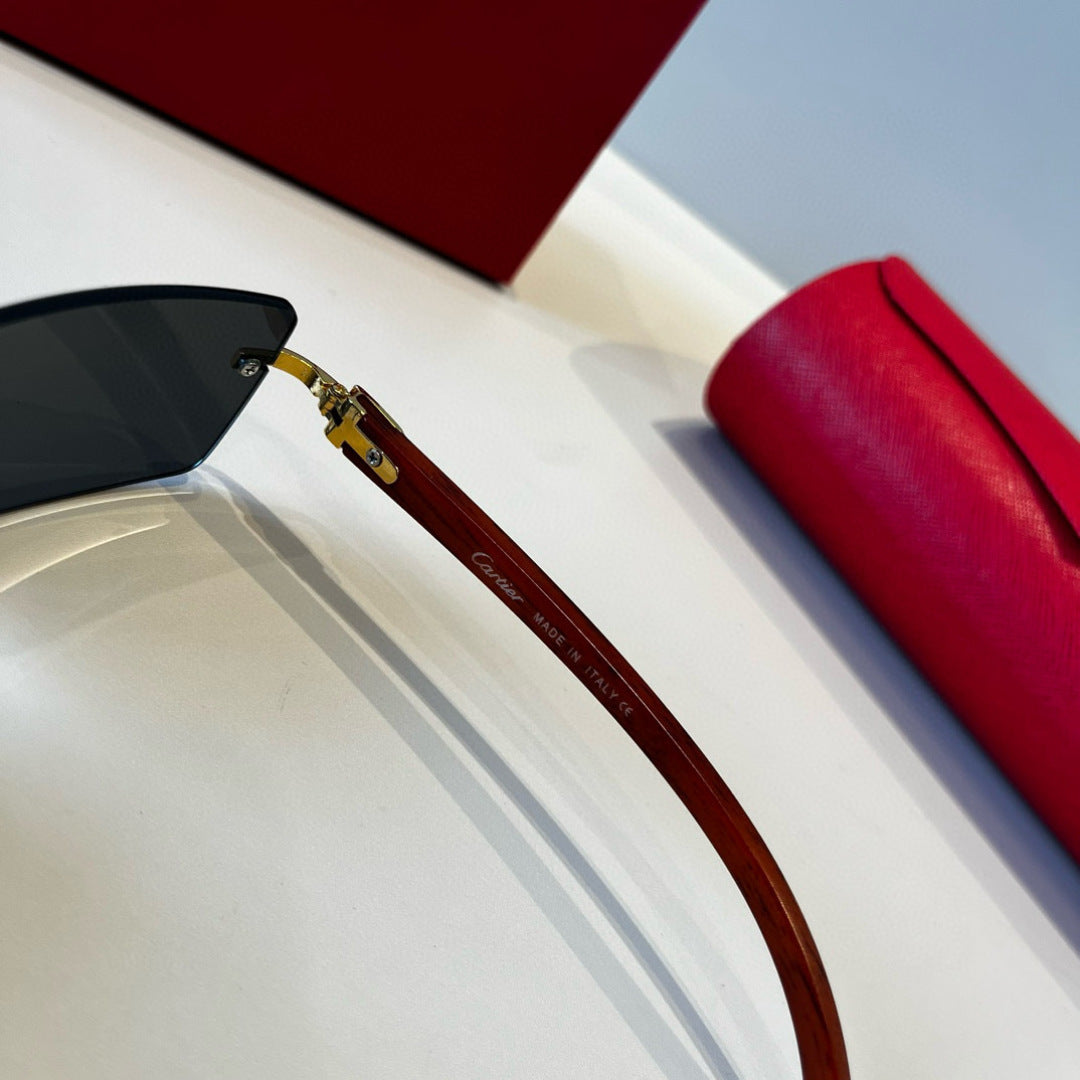 Cartier Lightweight Metal Rimless Silver Lens Sunglasses for Men & Wo - 487289 - detail image 4
