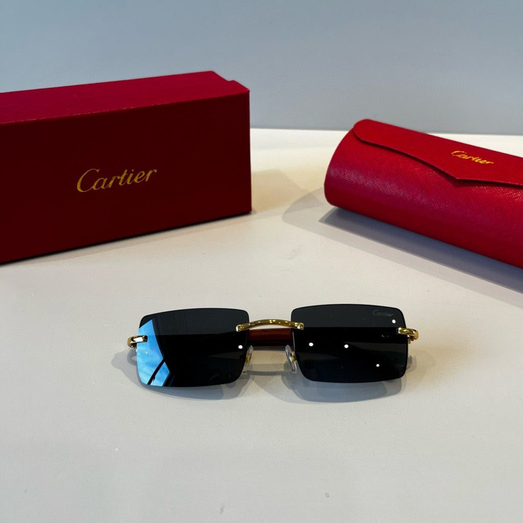 Cartier Lightweight Metal Rimless Silver Lens Sunglasses for Men & Wo - 432359 - detail image 8