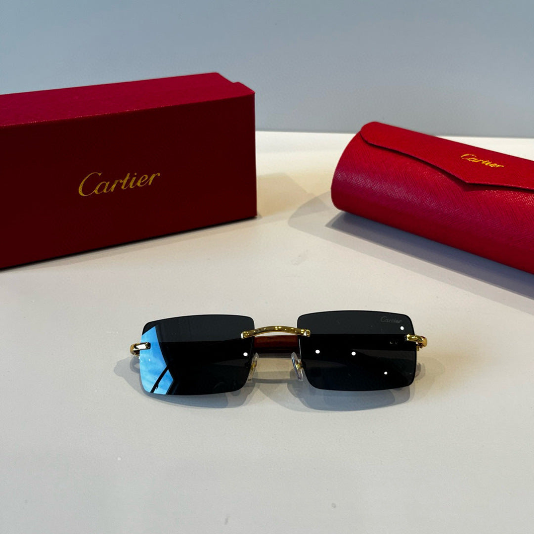 Cartier Lightweight Metal Rimless Silver Lens Sunglasses for Men & Wo - 415868 - detail image 8