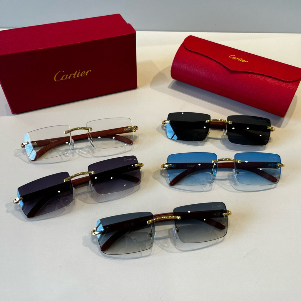 Cartier Lightweight Metal Rimless Silver Lens Sunglasses for Men & Wo - 432359 - detail image 9
