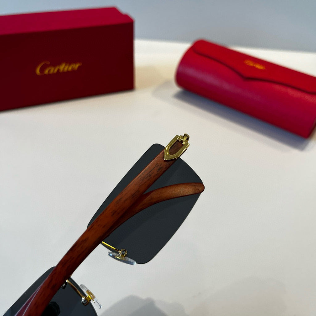 Cartier Lightweight Metal Rimless Silver Lens Sunglasses for Men & Wo - 415868 - detail image 5