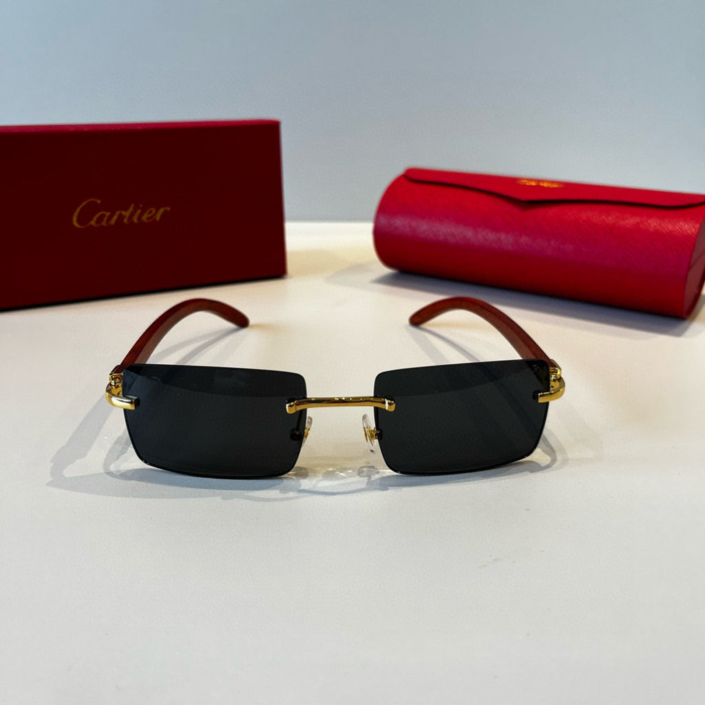 Cartier Lightweight Metal Rimless Silver Lens Sunglasses for Men & Wo - 415868 - detail image 2