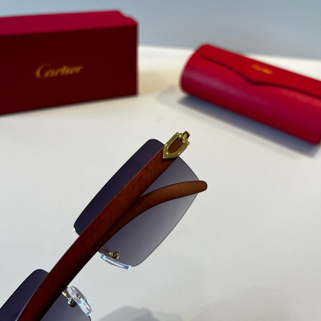 Cartier Lightweight Metal Rimless Silver Lens Sunglasses for Men & Wo - 432361 - detail image 5
