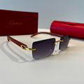 Cartier Lightweight Metal Rimless Silver Lens Sunglasses for Men & Wo - 415870