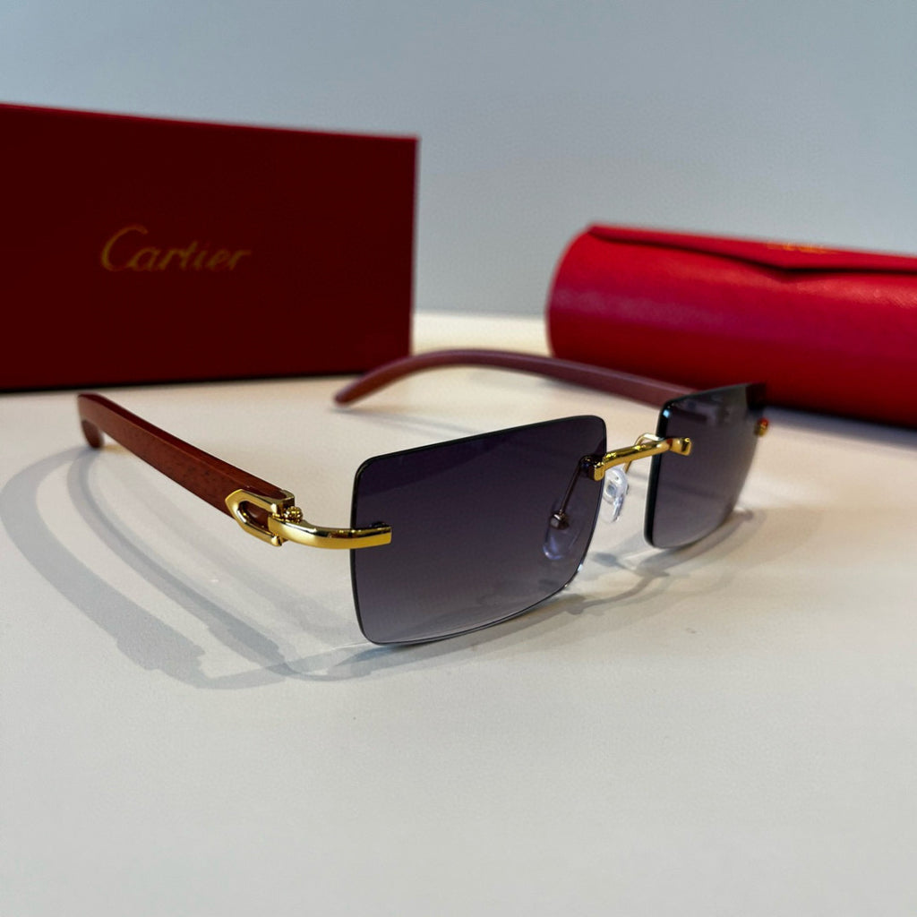 Cartier Lightweight Metal Rimless Silver Lens Sunglasses for Men & Wo - 432361
