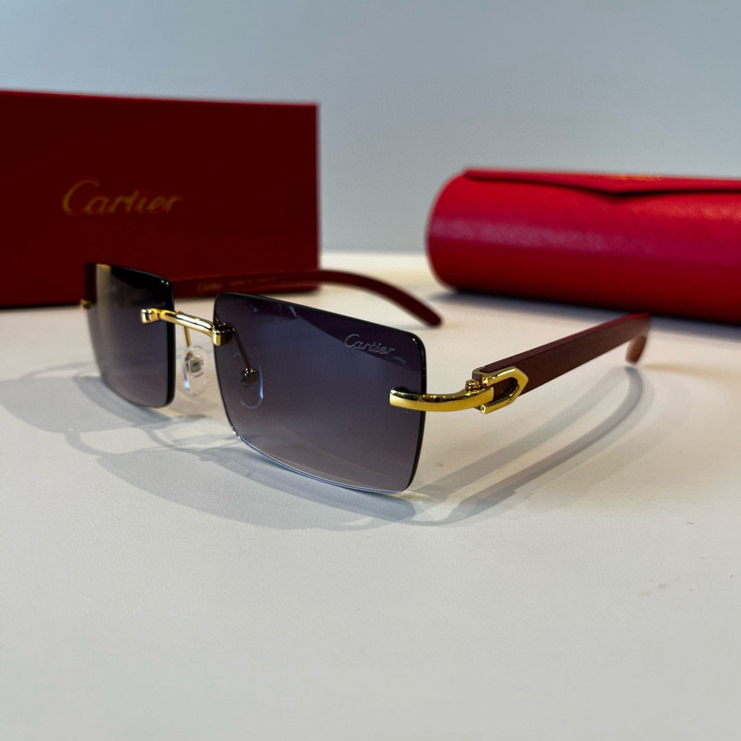 Cartier Lightweight Metal Rimless Silver Lens Sunglasses for Men & Wo - 432361 - detail image 3