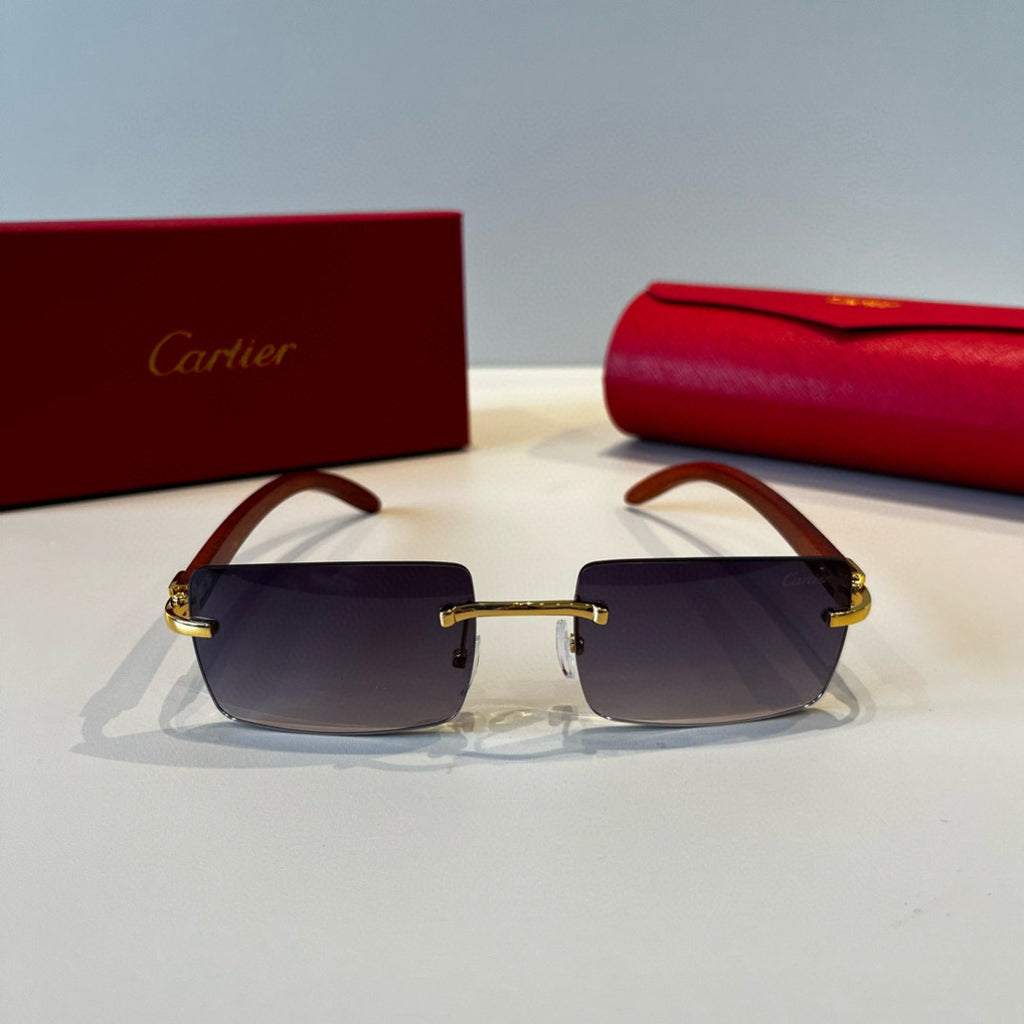 Cartier Lightweight Metal Rimless Silver Lens Sunglasses for Men & Wo - 432361 - detail image 2