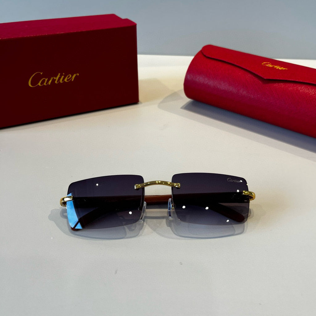 Cartier Lightweight Metal Rimless Silver Lens Sunglasses for Men & Wo - 432361 - detail image 8