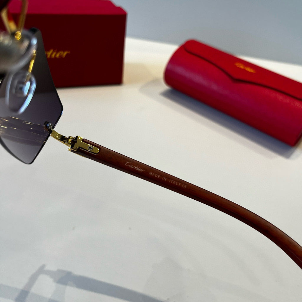 Cartier Lightweight Metal Rimless Silver Lens Sunglasses for Men & Wo - 432361 - detail image 4