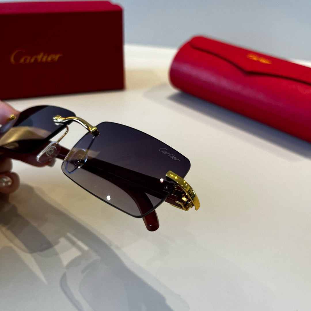 Cartier Lightweight Metal Rimless Silver Lens Sunglasses for Men & Wo - 415870 - detail image 7