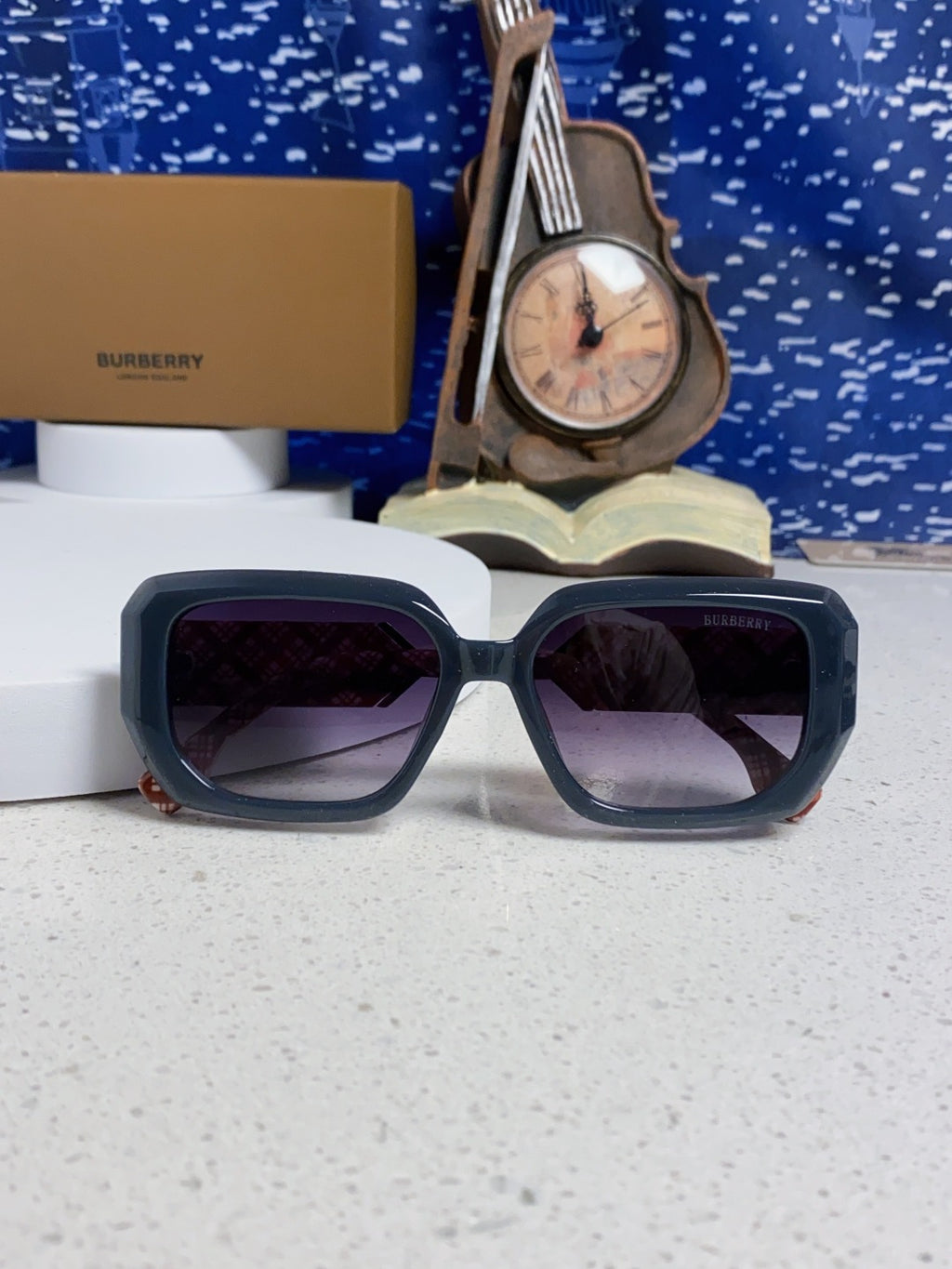 Burberry Rectangular Blue Lens Sunglasses for Men & Women - 416077 - detail image 9