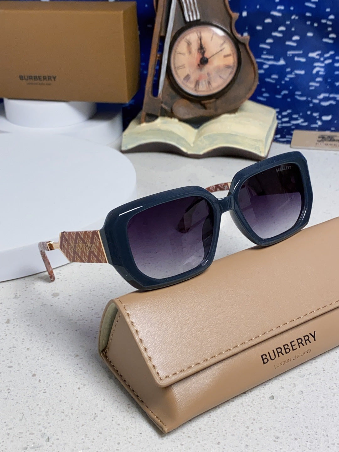 Burberry Rectangular Blue Lens Sunglasses for Men & Women - 416077 - detail image 10