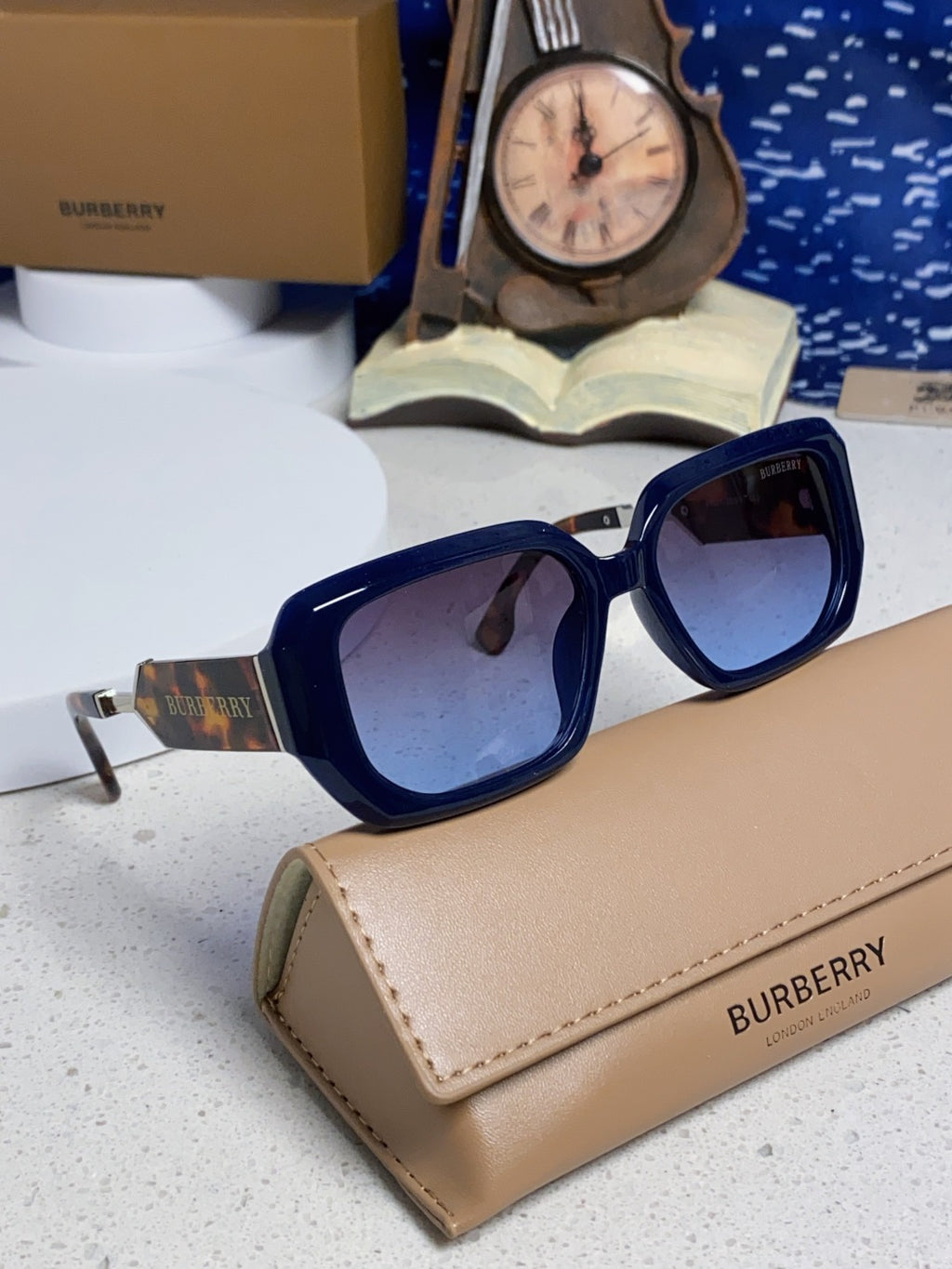 Burberry Rectangular Black Lens Sunglasses for Men & Women - 487412 - detail image 9