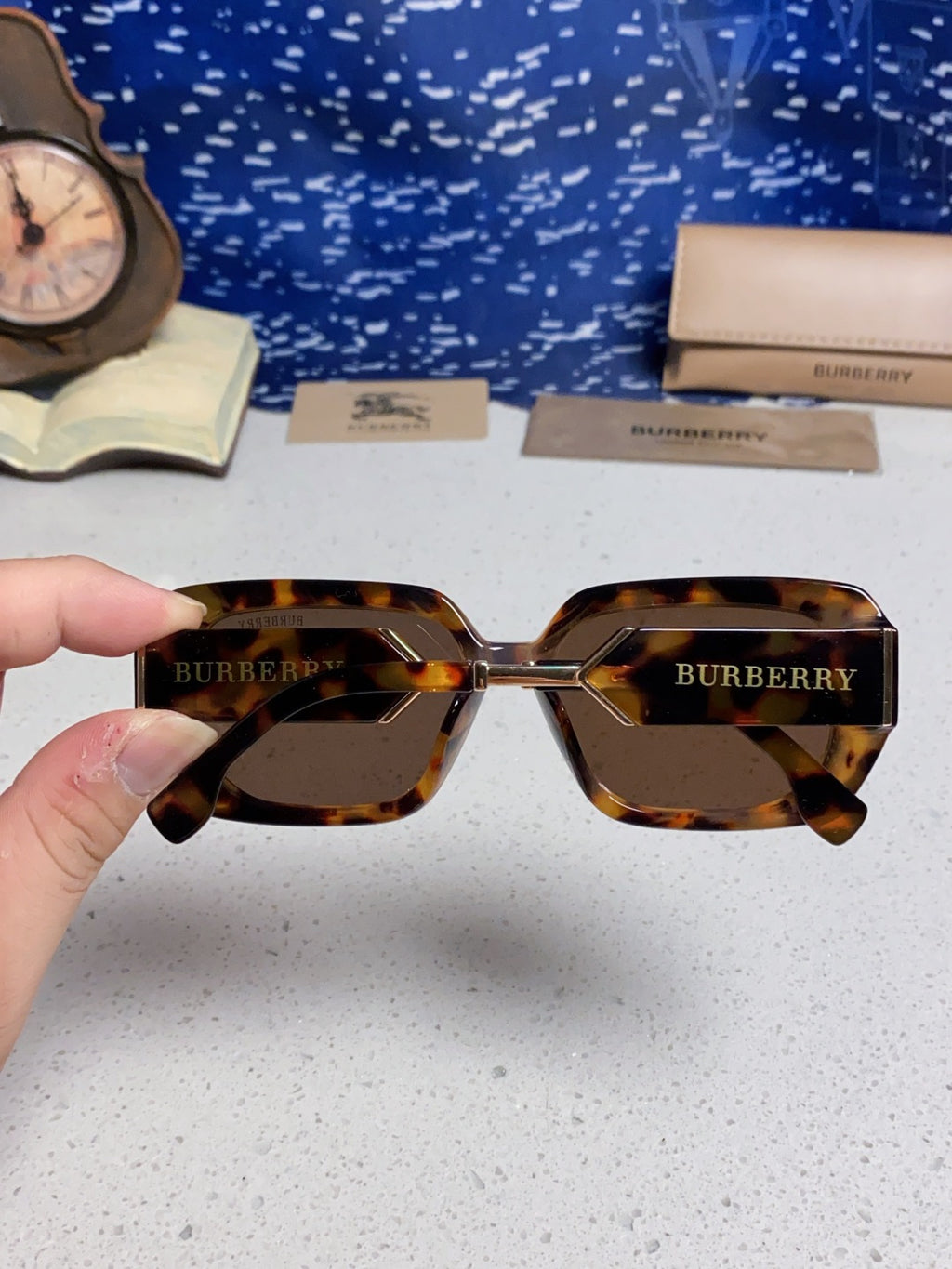 Burberry Rectangular Red Lens Sunglasses for Men & Women - 416079 - detail image 5