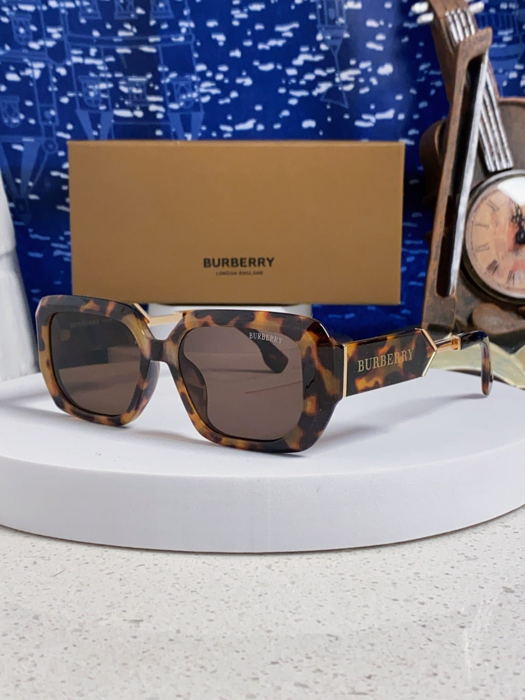Burberry Rectangular Red Lens Sunglasses for Men & Women