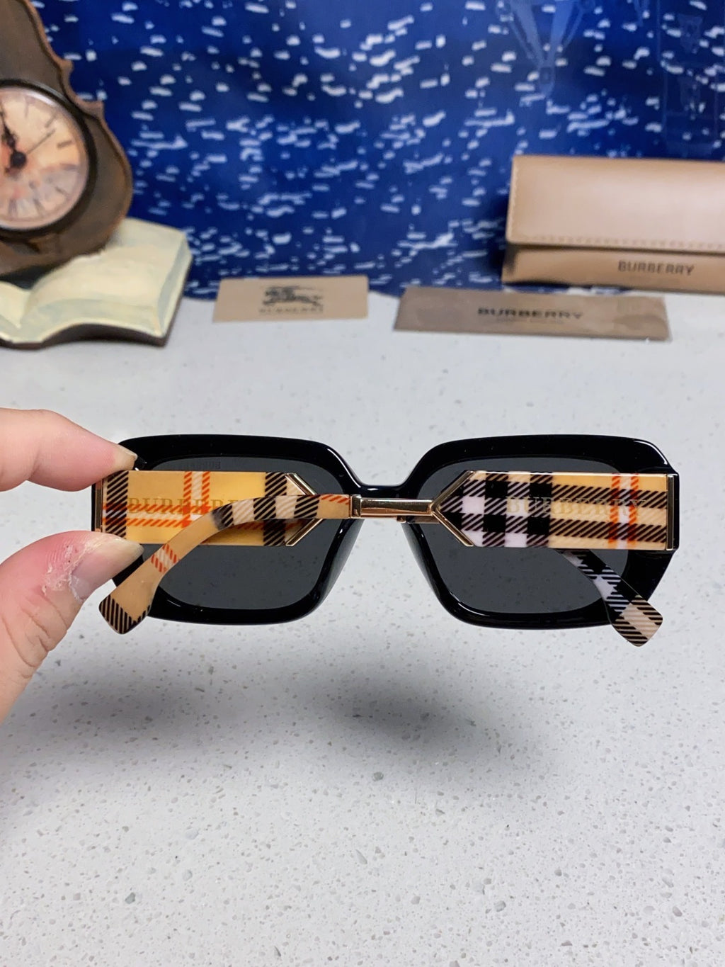 Burberry Rectangular Black Lens Sunglasses for Men & Women - 416080 - detail image 5