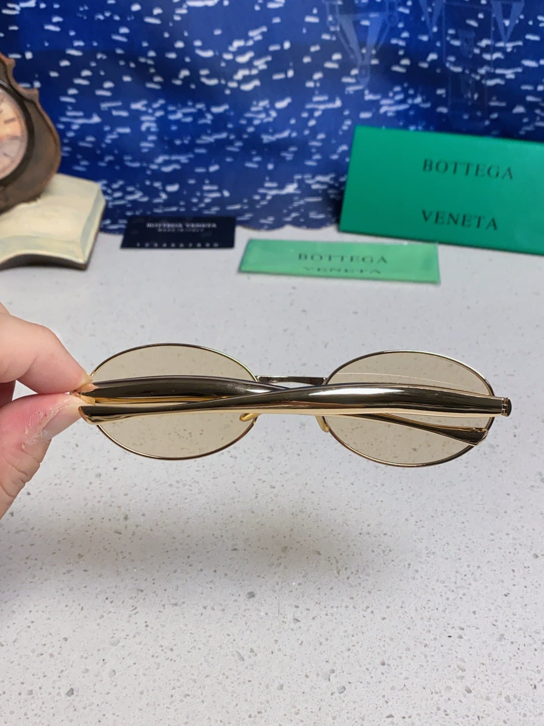 Bottega Veneta BV1386 Oval Silver Lens Sunglasses for Men & Women - 487958 - detail image 5