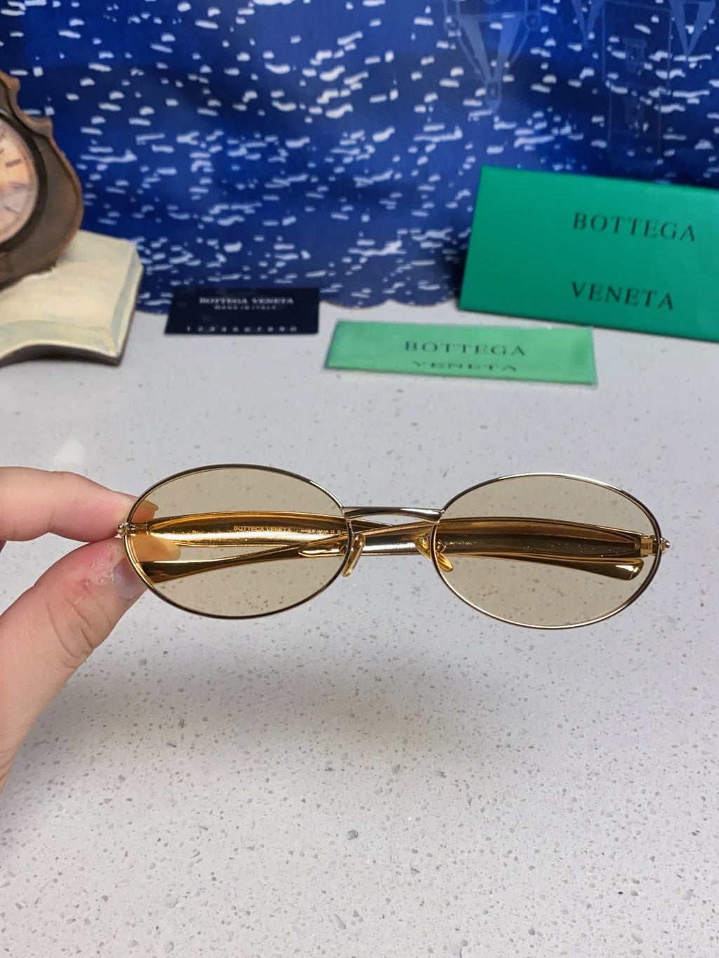 Bottega Veneta BV1386 Oval Silver Lens Sunglasses for Men & Women - 487958 - detail image 4