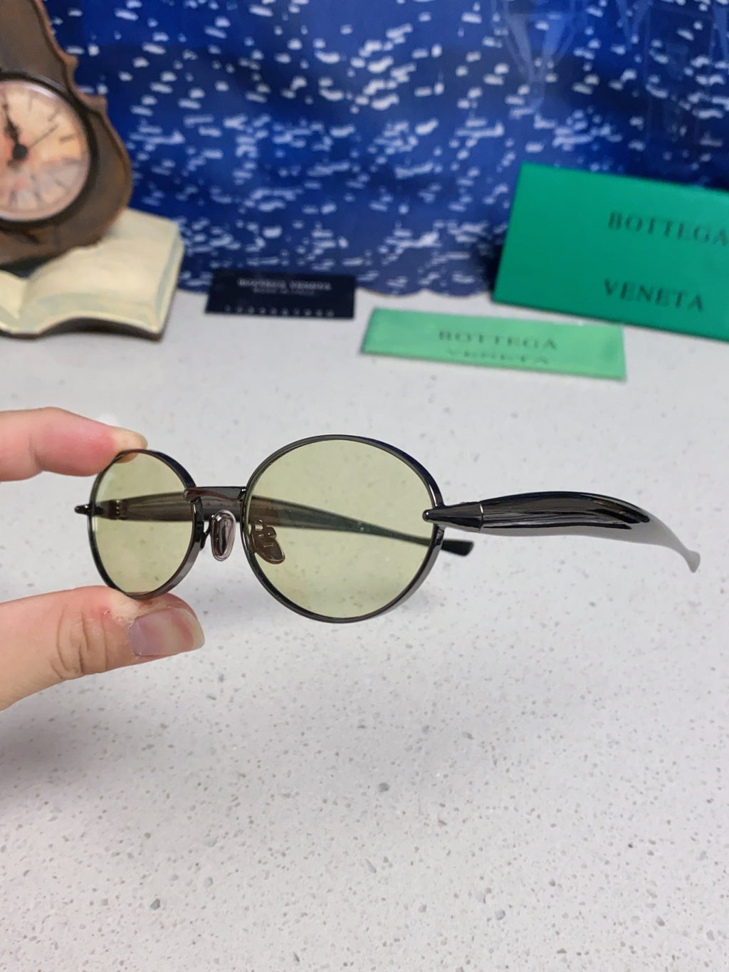 Bottega Veneta BV1386 Oval Silver Lens Sunglasses for Men & Women - 487959 - detail image 6