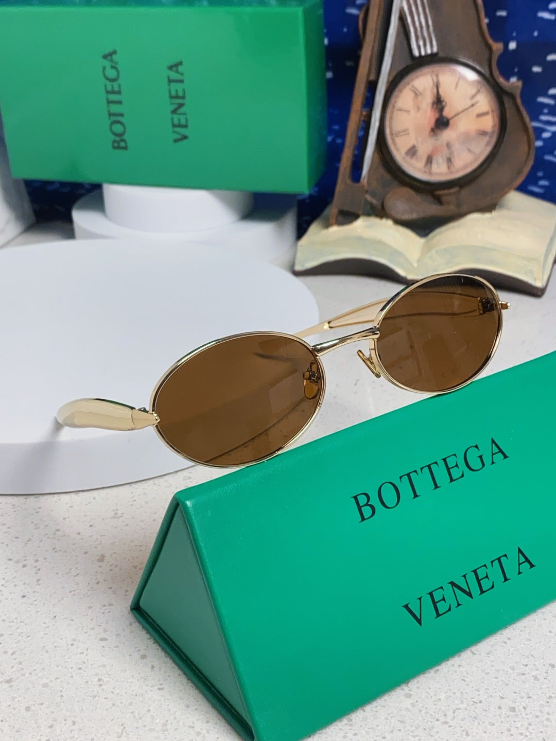 Bottega Veneta BV1386 Oval Brown Lens Sunglasses for Men & Women - 416444 - detail image 9