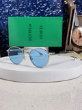 Bottega Veneta BV1396 Metal Oval Blue Lens Sunglasses for Men & Women - 358857