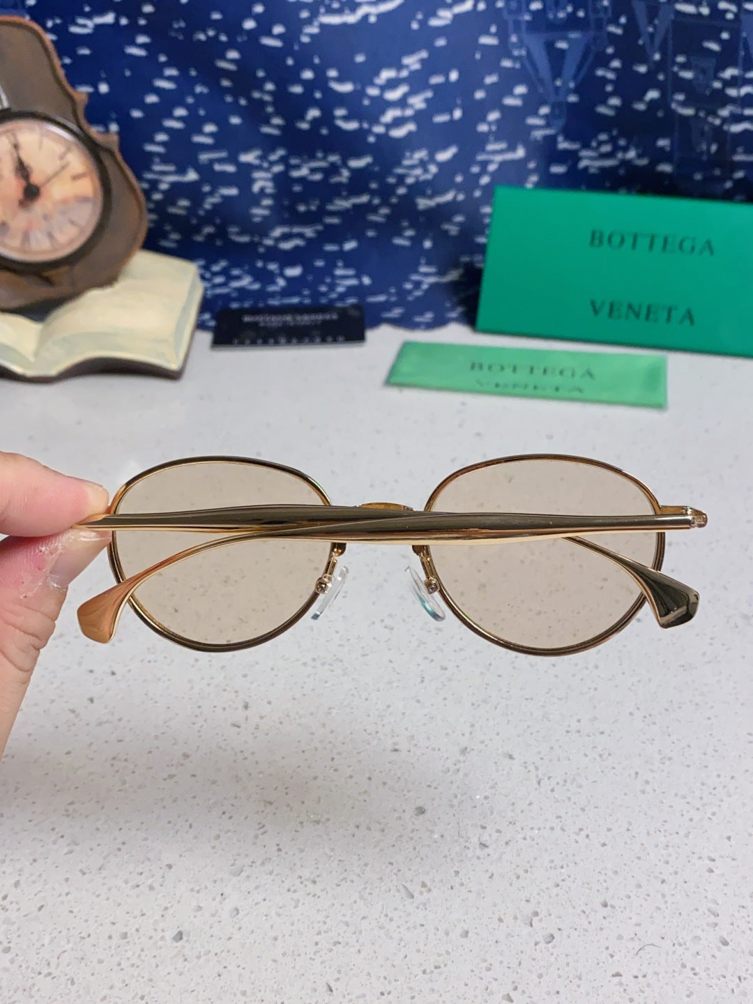 Bottega Veneta BV1396 Metal Oval Silver Lens Sunglasses for Men & Women - detail image 5