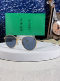 Bottega Veneta BV1396 Metal Oval Blue Lens Sunglasses for Men & Women - 487974
