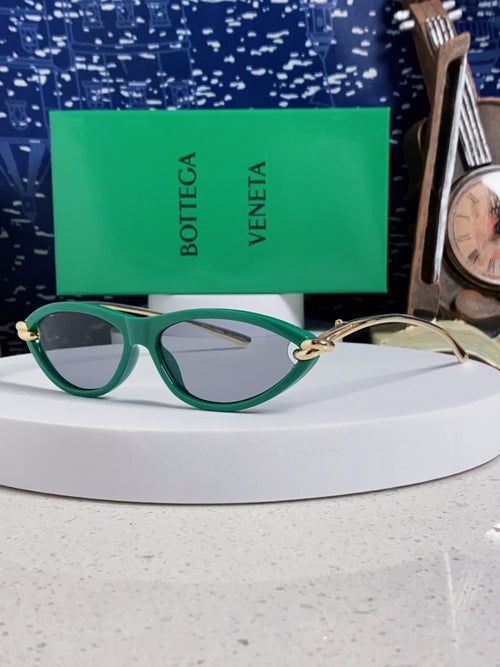 Bottega Veneta BV1390 Cat-Eye Green Lens Sunglasses for Women
