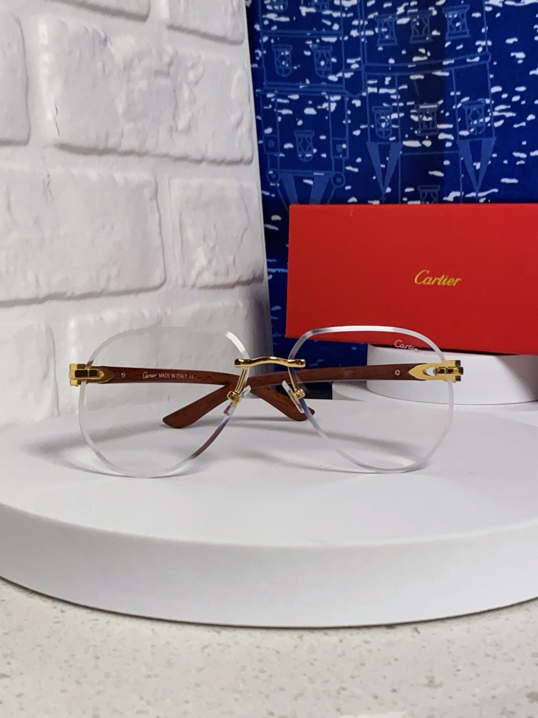 Cartier Lightweight Rimless Silver Lens Sunglasses for Men & Women - 487265 - detail image 2