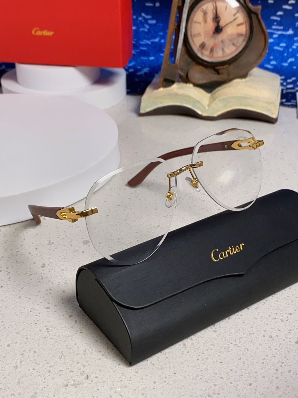 Cartier Lightweight Rimless Silver Lens Sunglasses for Men & Women - 487265 - detail image 9