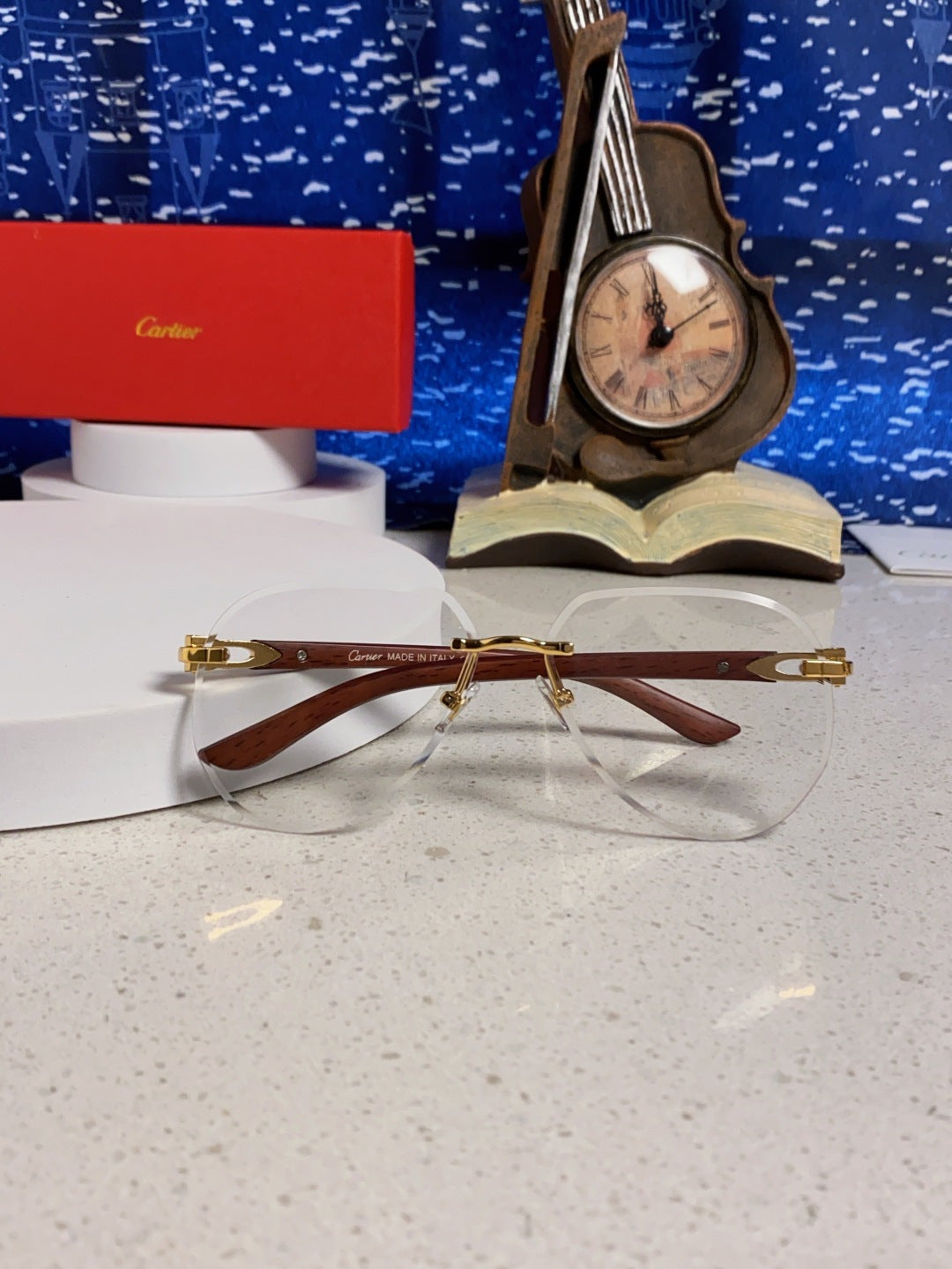 Cartier Lightweight Rimless Silver Lens Sunglasses for Men & Women - 487265 - detail image 8