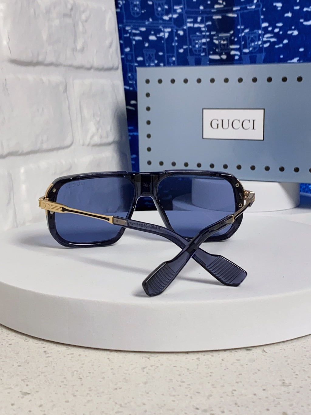 Gucci Metal Aviator Blue Lens Sunglasses for Men & Women - 486330 - detail image 3