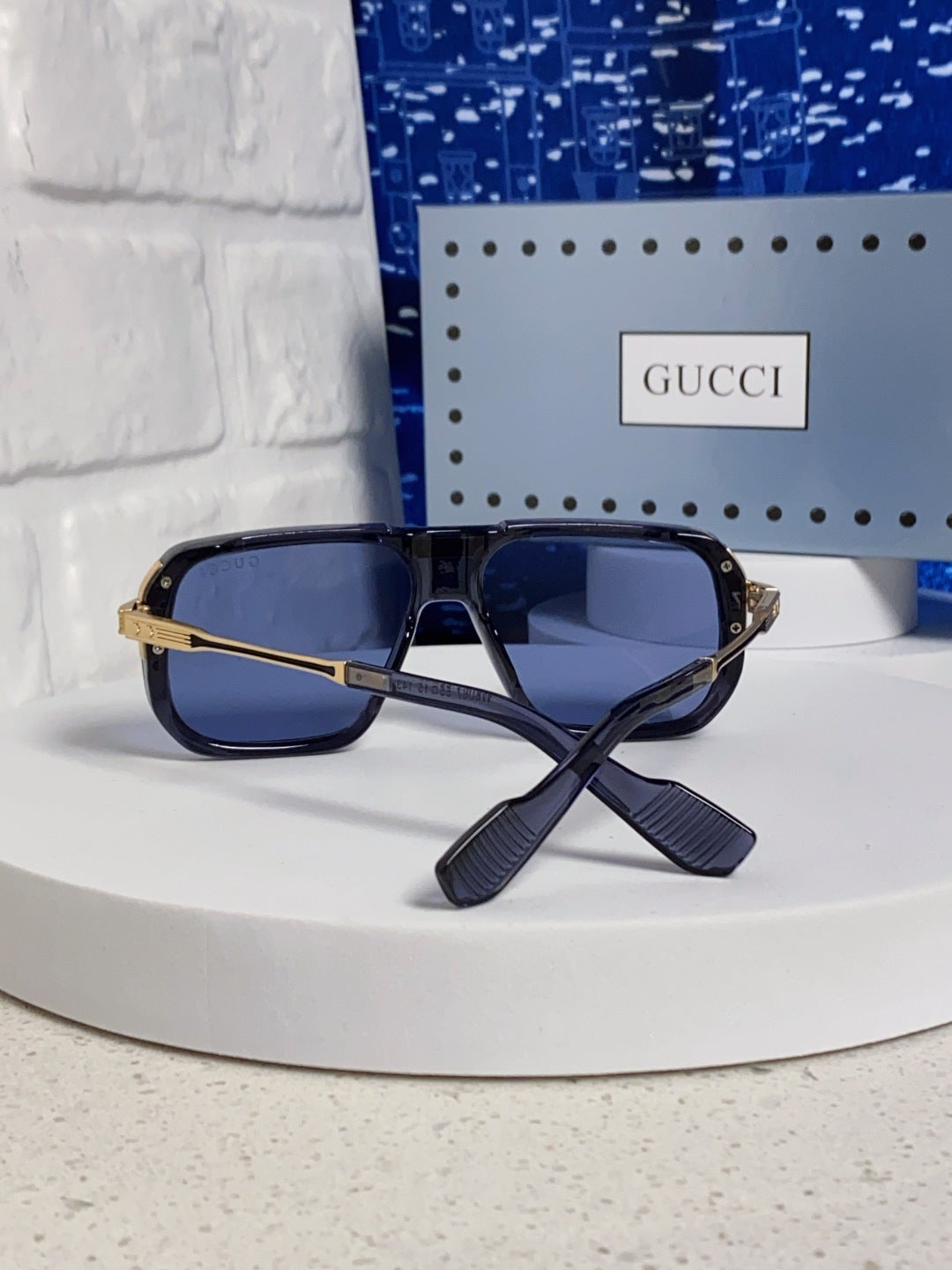 Gucci Metal Aviator Blue Lens Sunglasses for Men & Women - 486330 - detail image 3