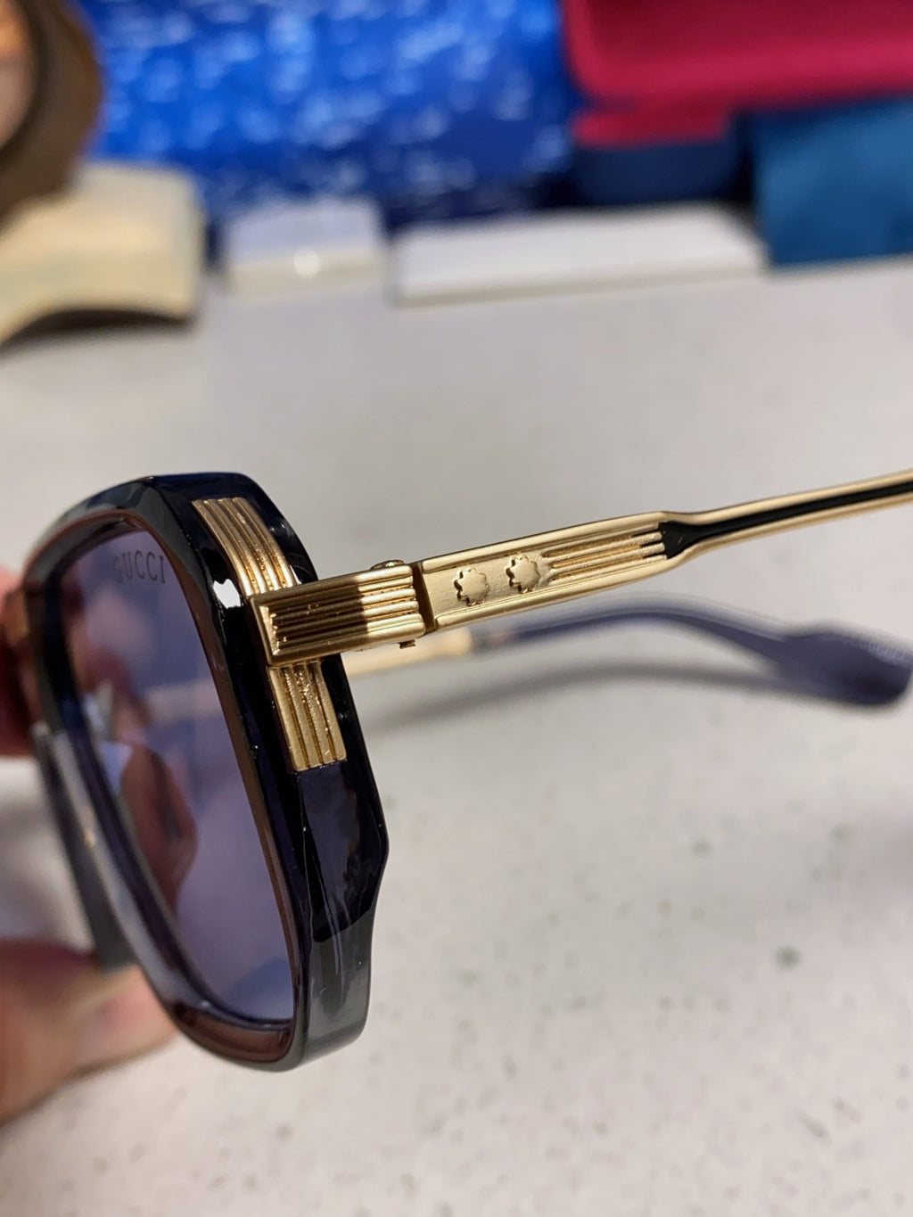 Gucci Metal Aviator Blue Lens Sunglasses for Men & Women - 486330 - detail image 7