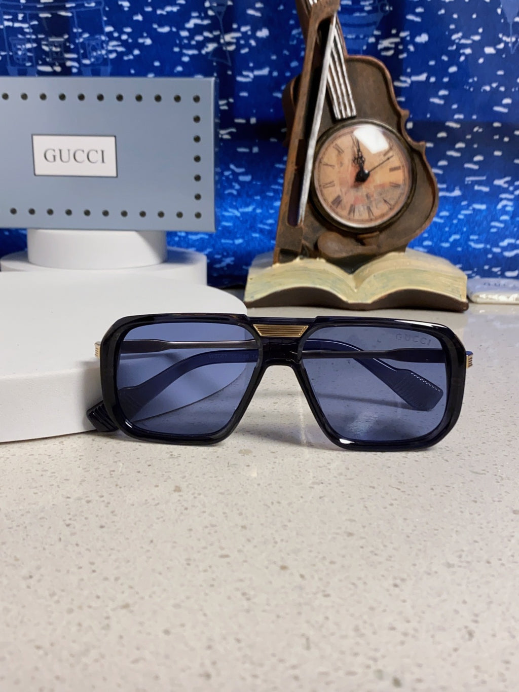 Gucci Metal Aviator Blue Lens Sunglasses for Men & Women - 486330 - detail image 9