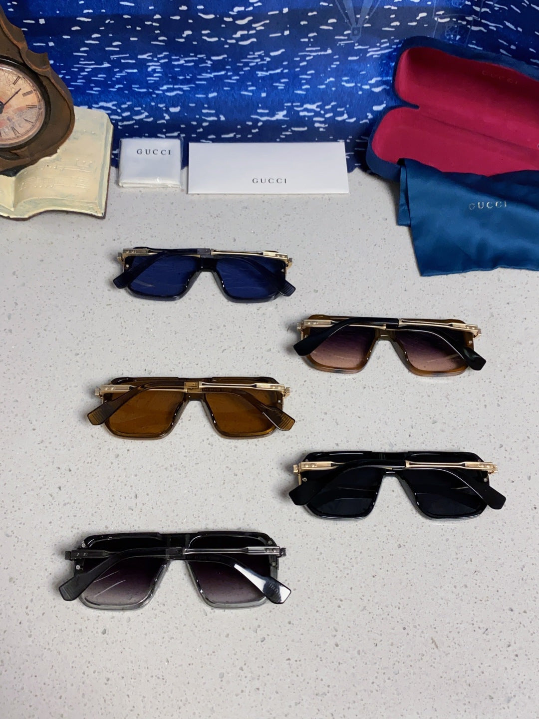 Gucci Metal Aviator Black Lens Sunglasses for Men & Women - 486334 - detail image 11
