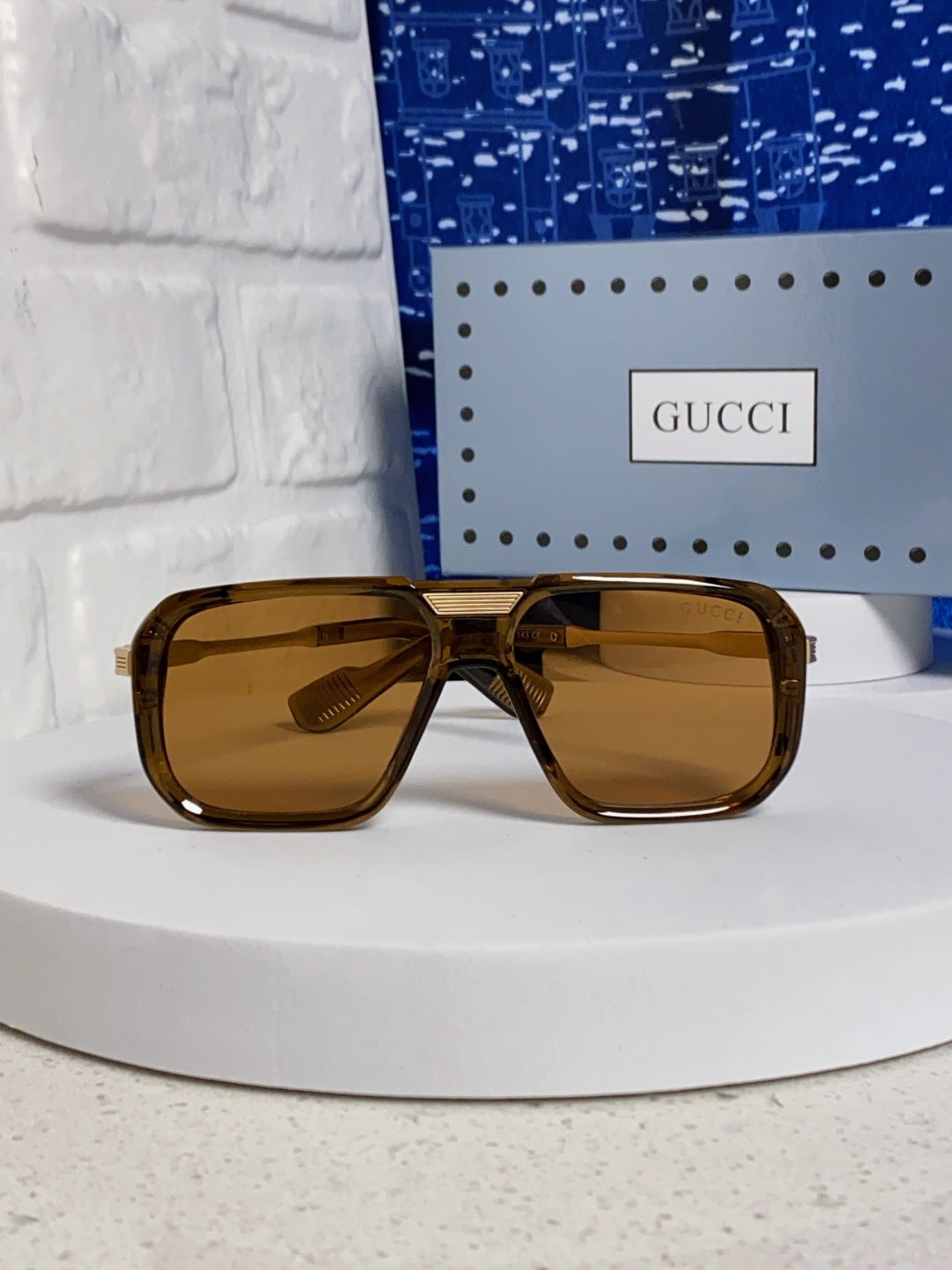 Gucci Metal Aviator Brown Lens Sunglasses for Men & Women - detail image 2