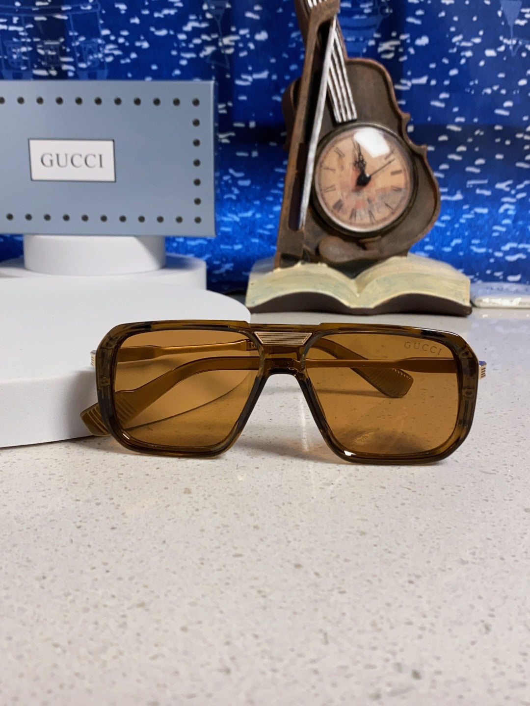 Gucci Metal Aviator Brown Lens Sunglasses for Men & Women - detail image 9