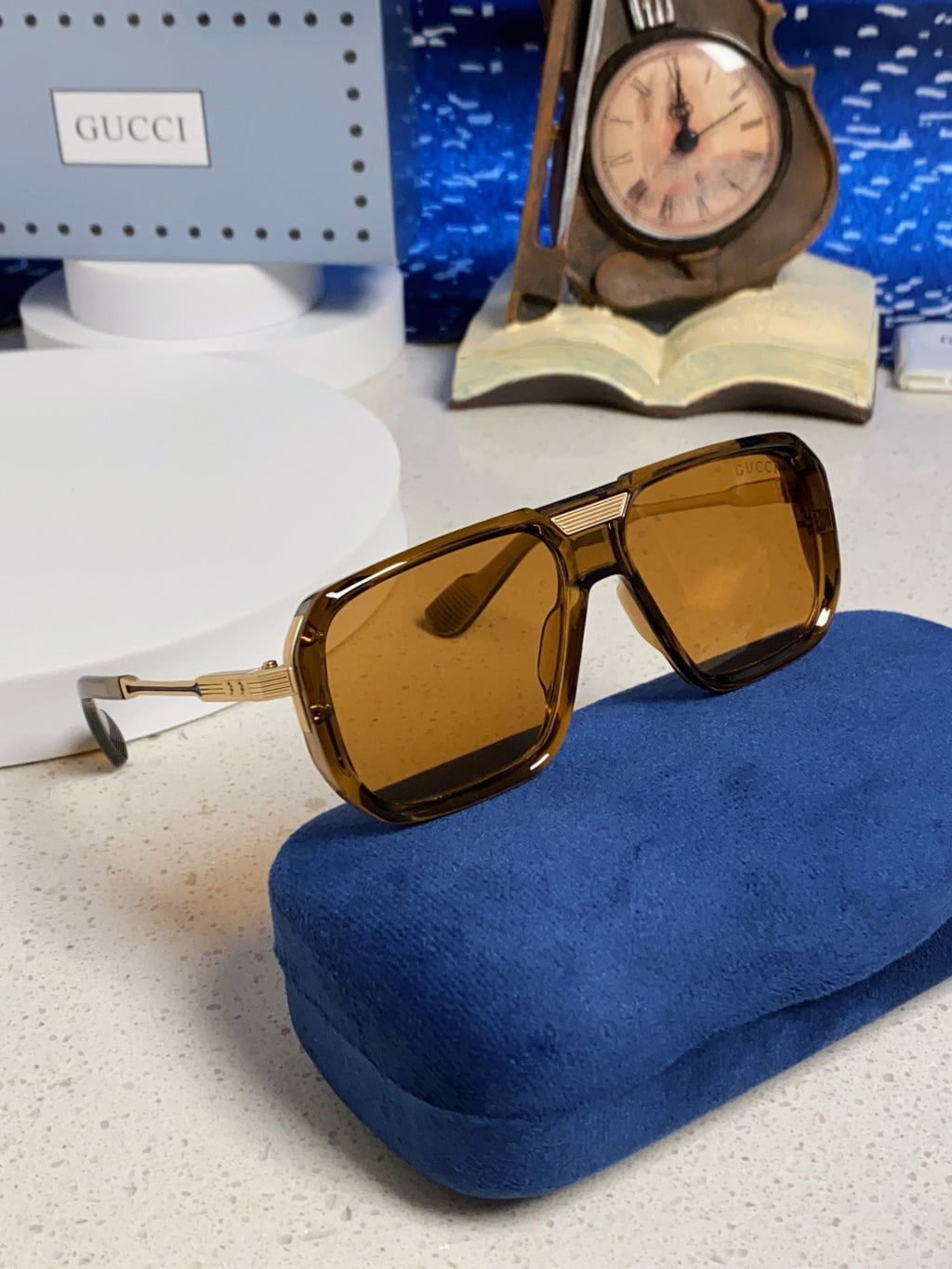 Gucci Metal Aviator Brown Lens Sunglasses for Men & Women - detail image 10