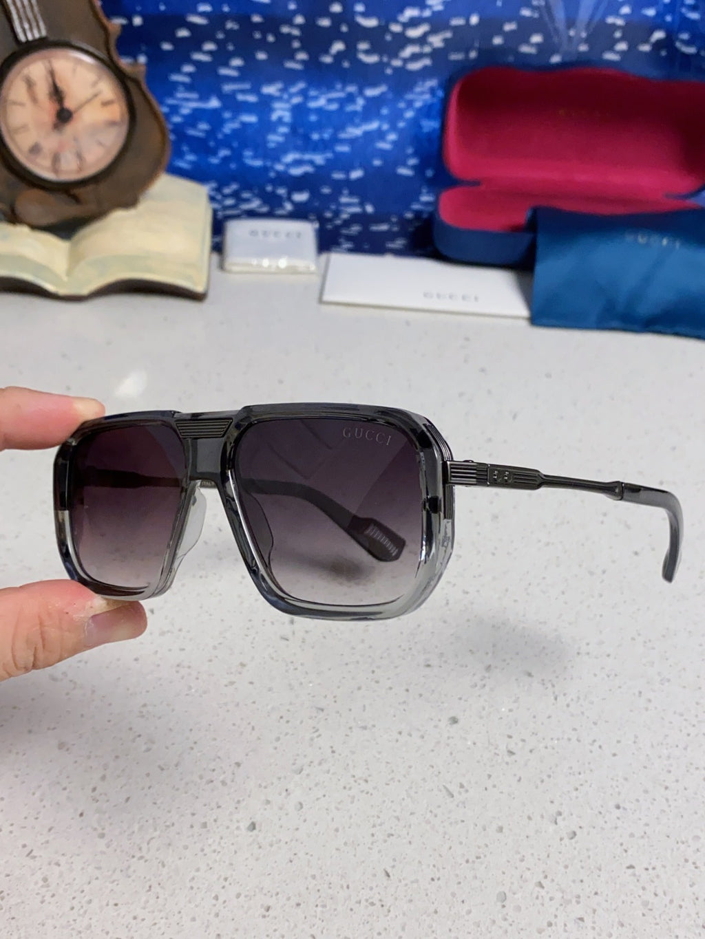 Gucci Metal Aviator Silver Lens Sunglasses for Men & Women - 486332 - detail image 6