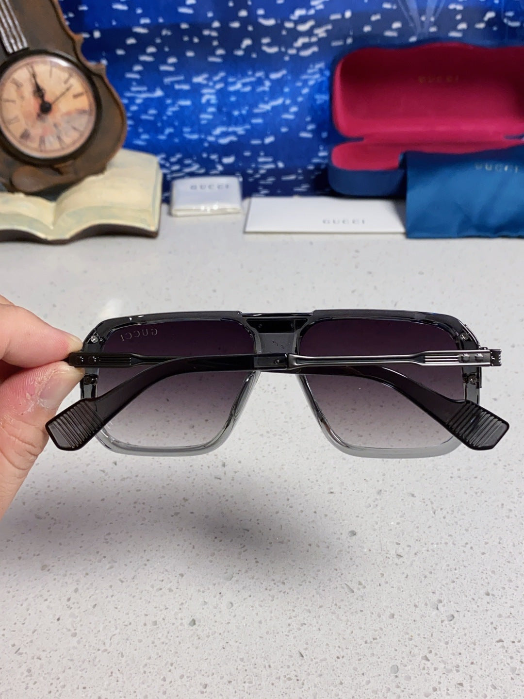 Gucci Metal Aviator Silver Lens Sunglasses for Men & Women - 486332 - detail image 5