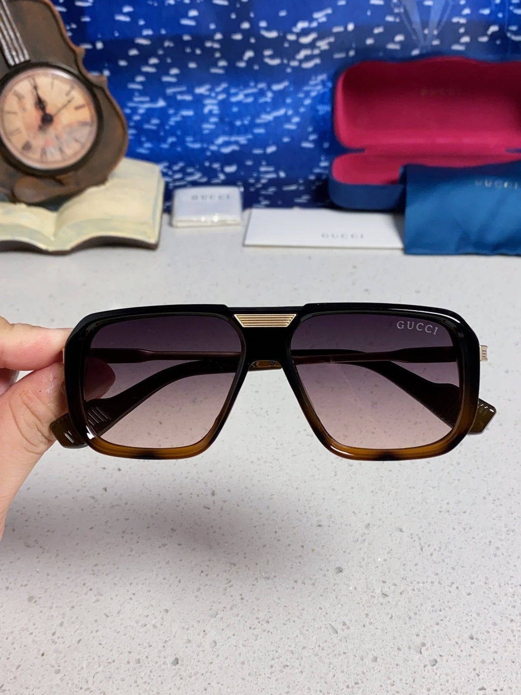 Gucci Metal Aviator Silver Lens Sunglasses for Men & Women - 486333 - detail image 4